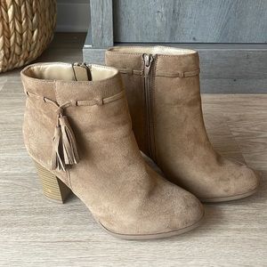 Tan Suede Booties - Size 8